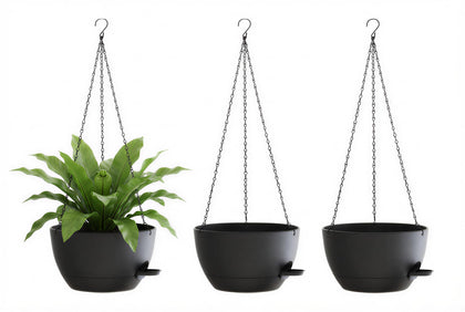 XQSHPDM hanging planter 10-inch self-watering 3-pack ready for display