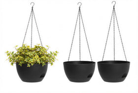 XQSHPDM hanging planters 3-pack front view for versatile indoor-outdoor display
