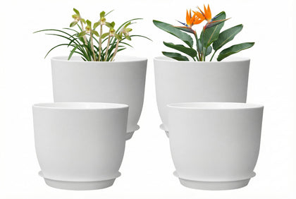 XQSHPDM 8-inch pot set with four planters for versatile indoor gardening.