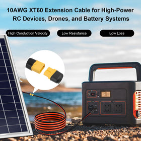 XRDS-RF XT60 extension suitable for RC cars, drones, FPV, and solar setups.