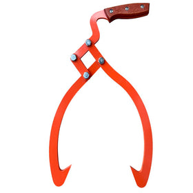 XROPURR wood handle skidding tongs front view showing strong grip for log handling