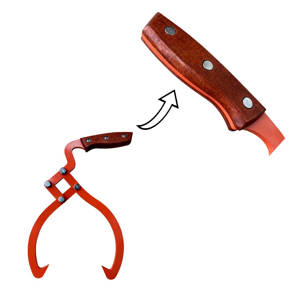 XROPURR wood handle skidding tongs side grip enhancing control during log dragging