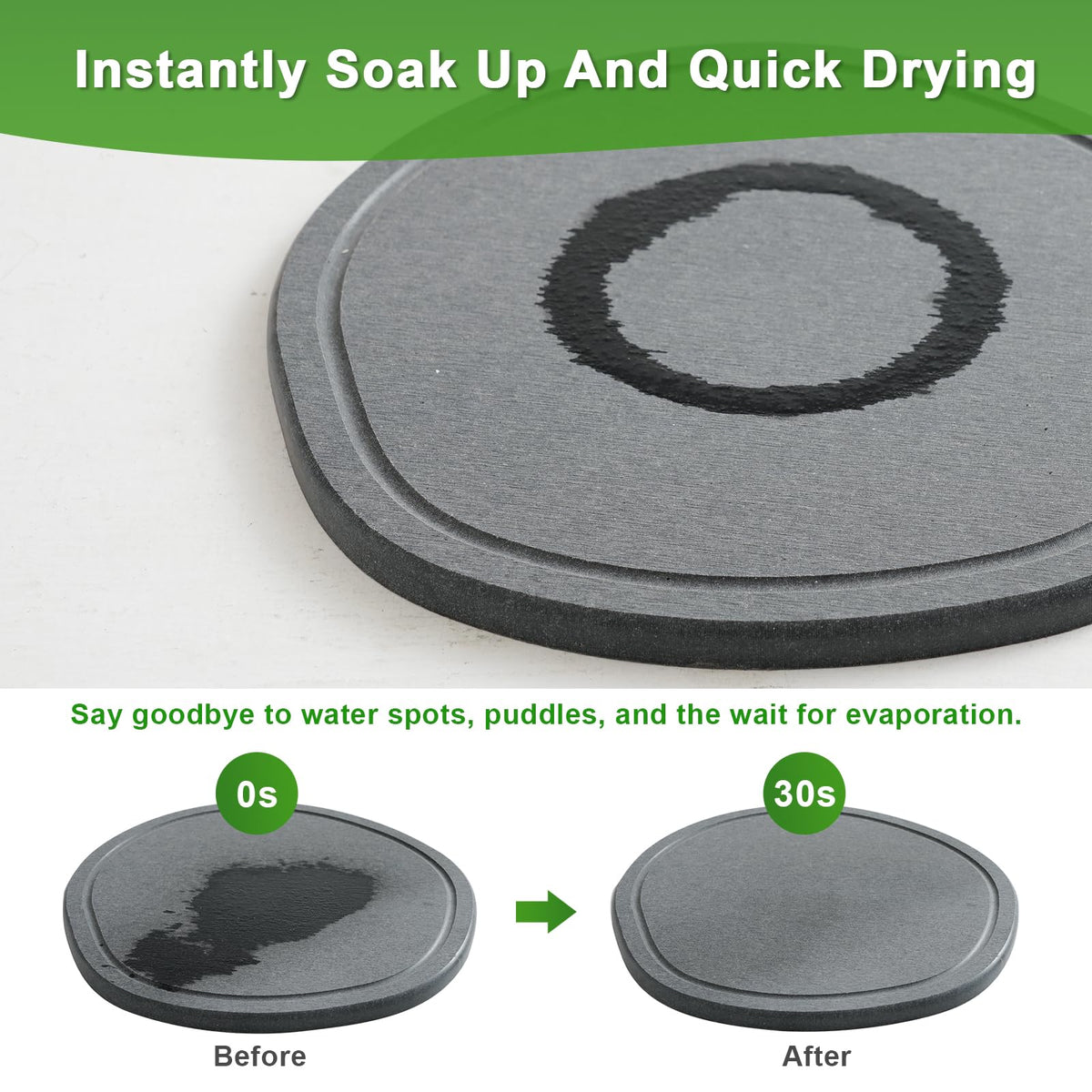 XRzitky diatomite plant saucer 8-inch with large capacity prevents spills and damp spots.