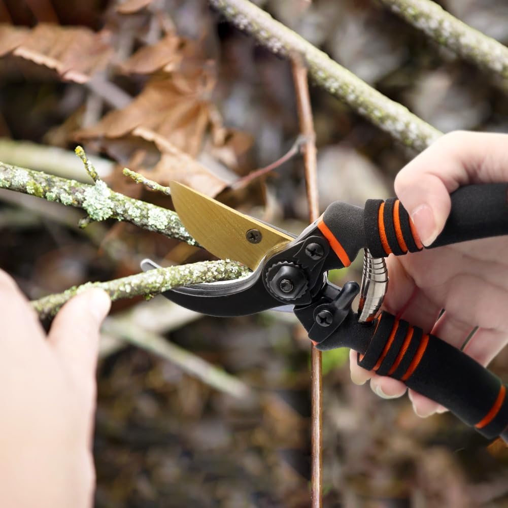 XSBAIHUO pruning shears ergonomic design reduces hand fatigue during long sessions.