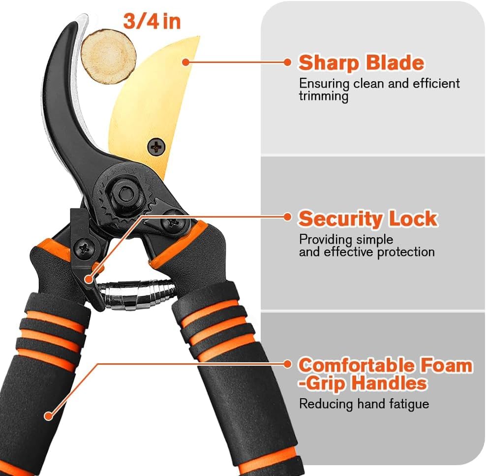 XSBAIHUO pruning shears versatile for pruning small trees and shrubs.