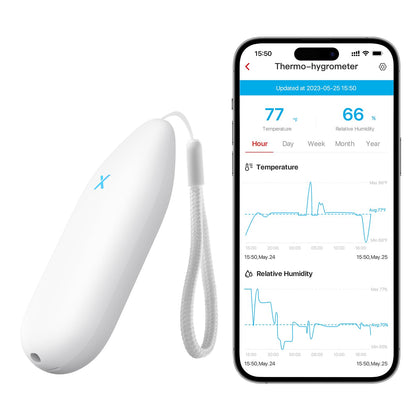 X-Sense indoor wifi thermometer-hygrometer showing real-time readings for home monitoring