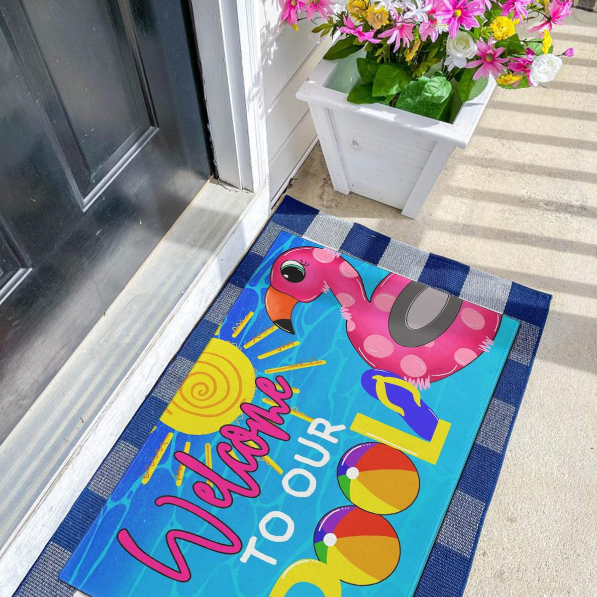Xsinufn anti-slip back door mat stays put on any floor.
