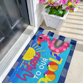 Xsinufn anti-slip back door mat stays put on any floor.