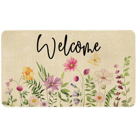 Xsinufn floral butterfly door mat adds vibrant color to your welcoming front entrance.