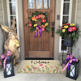 Xsinufn front porch farmhouse welcome mat adds seasonal charm.