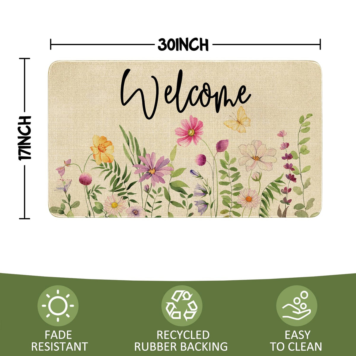 Xsinufn door mat absorbs water, dries quickly for year-round use.