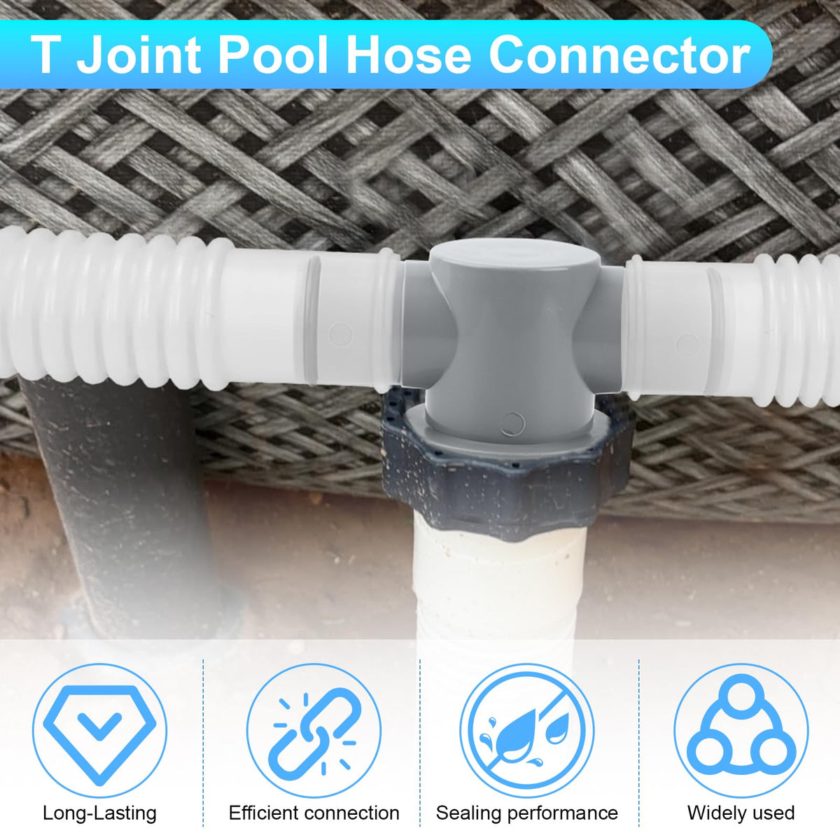 XT P61408 T-Joint close-up seal area shows leak-proof design for pools