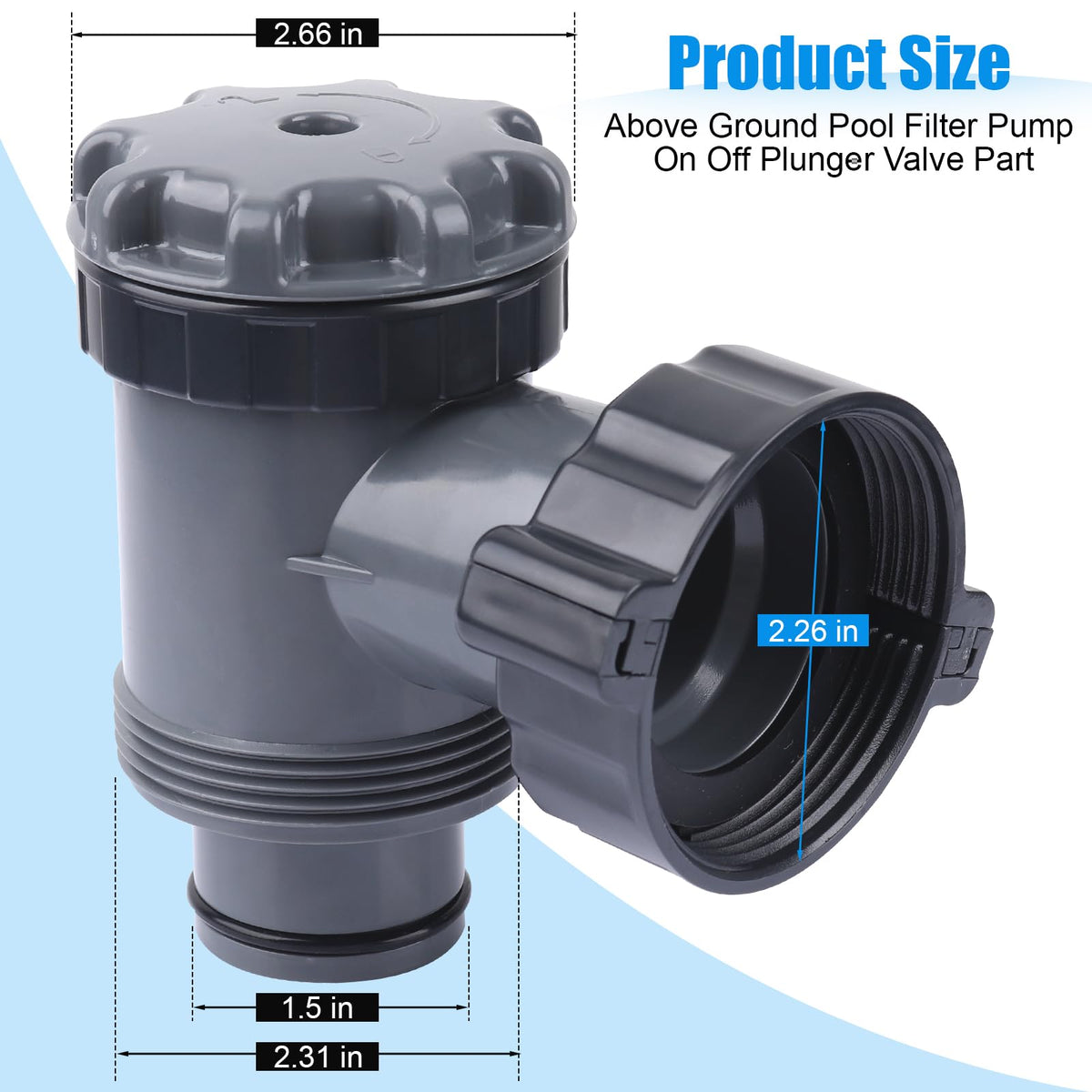 XT plunger valve inlet water nozzle for easy setup