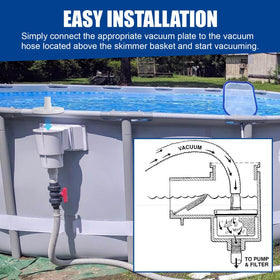 XT Pool Skimmer Vacuum Plate, 2.85-inch height for compact pool setups