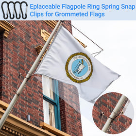 Xthrotsenk clip in use on a weather-exposed flagpole