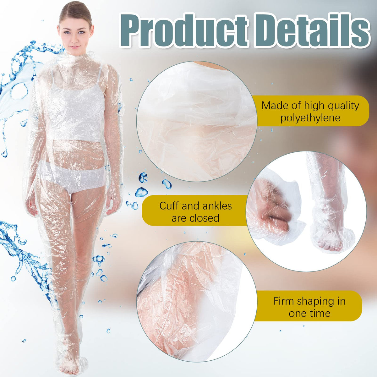 Xtinmee PE wrap with closed cuffs for secure wrapping.