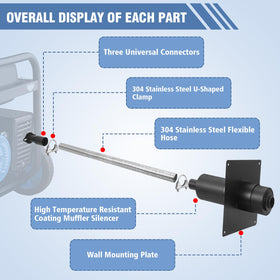 XTJHP silencer adapters enabling secure fit on varied generator outlets