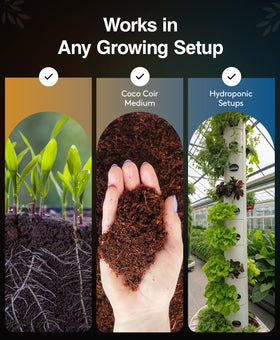 Xtreme Gardening Azos application illustration highlighting microbial action in soil.