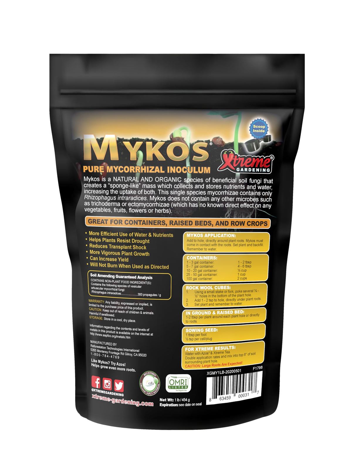 Xtreme Gardening Mykos Pure granules for soil or hydroponics enhance uptake
