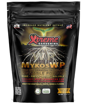 Xtreme Gardening Mykos WP powder tub enables ready root treatment benefits.