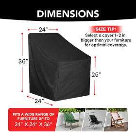 XTREME COVER PRO Pro Series chair cover 24x24x36 shields a chair from rain and sun.