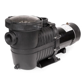 XtremepowerUS 1.0HP pool pump front view showing compact, energy-efficient design.