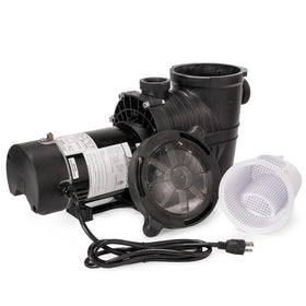 XtremepowerUS 1.0HP pool pump side view with dual-speed control for flexible circulation.