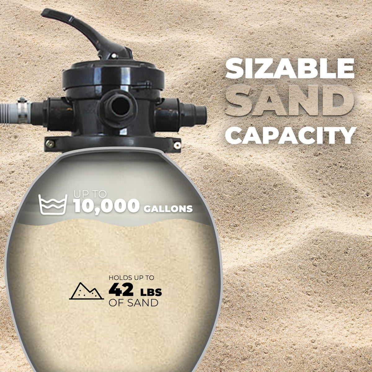 XtremepowerUS filter with backwash setting for easy debris removal.