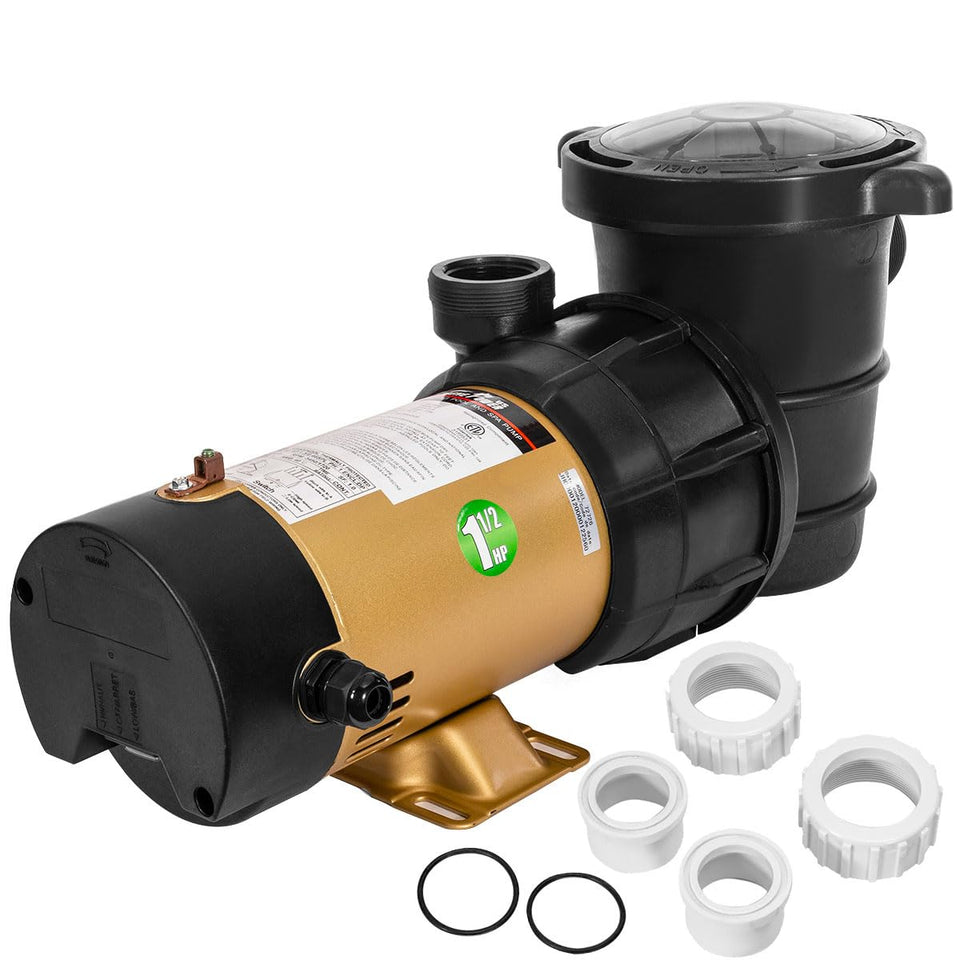 XtremepowerUS 2-Speed pool pump front view with dual-speed control for efficient pumping