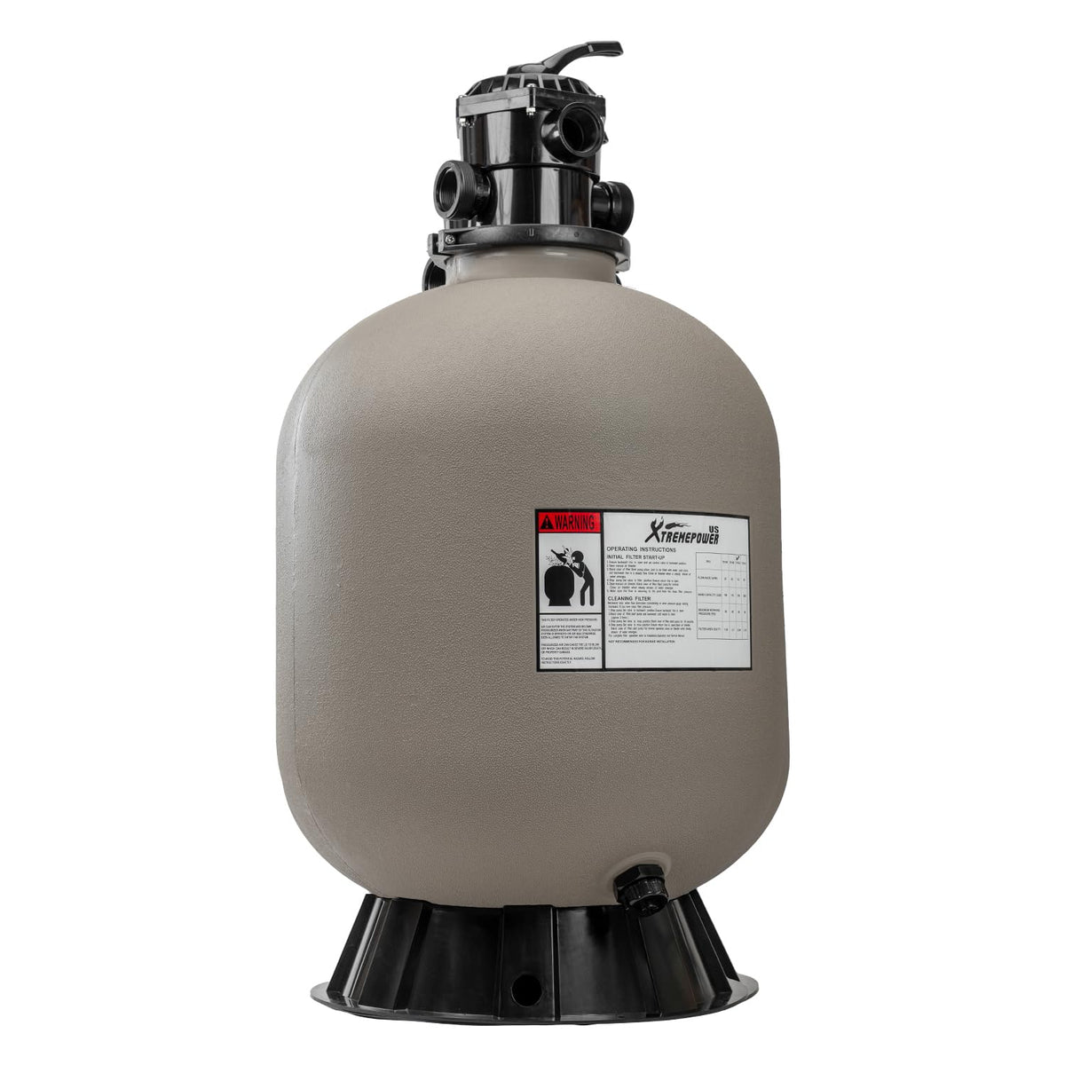 XtremepowerUS 22-inch sand filter assembly view shows overall setup and flow