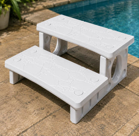XtremepowerUS spa steps showing anti-skid texture for safer footing on wet surfaces.