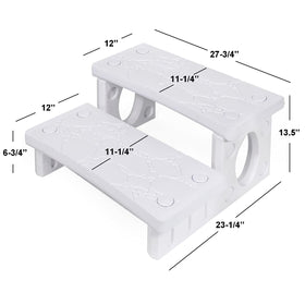 XtremepowerUS 2-Steps Spa Steps designed to withstand outdoor weather and heavy use.