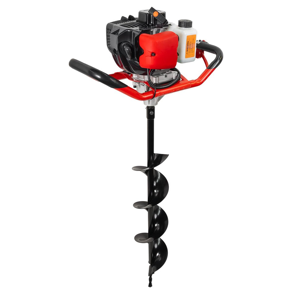 XtremepowerUS 52CC earth auger with a 6-inch bit ready for fence posts and planting.