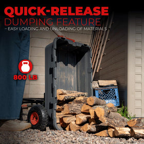 XtremepowerUS heavy-duty garden cart side view showing rugged frame and tray