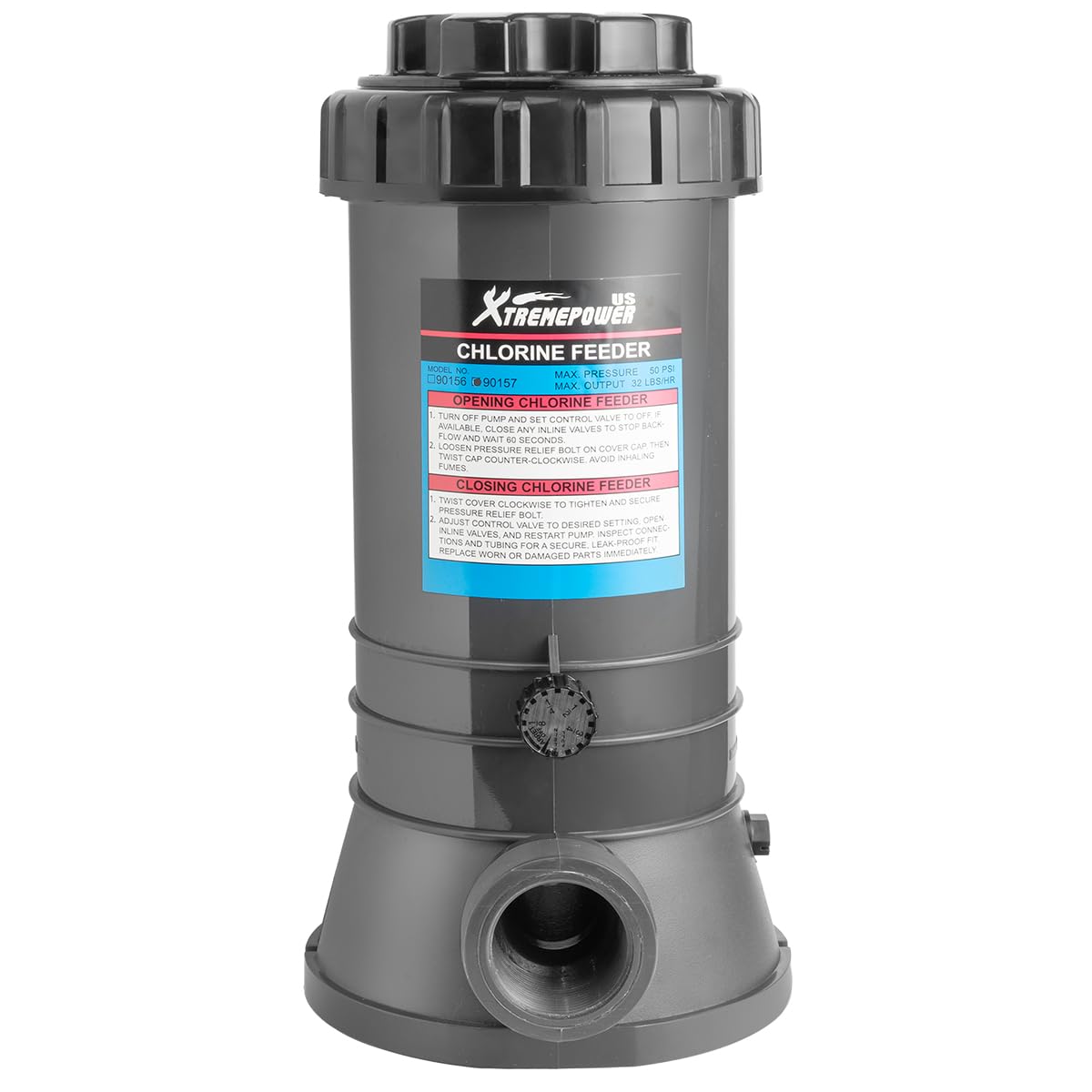 XtremepowerUS inline chlorinator installed in pool return line for steady dosing