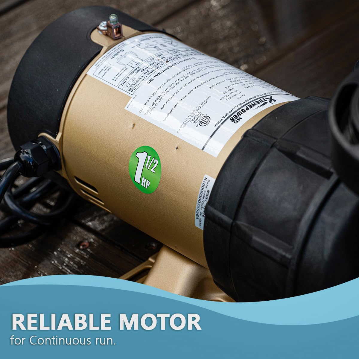 XtremepowerUS built-in ventilation for cooler, quieter pool pump operation