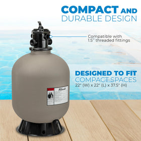 XtremepowerUS sand filter holding 250 lbs of sand for efficient filtration