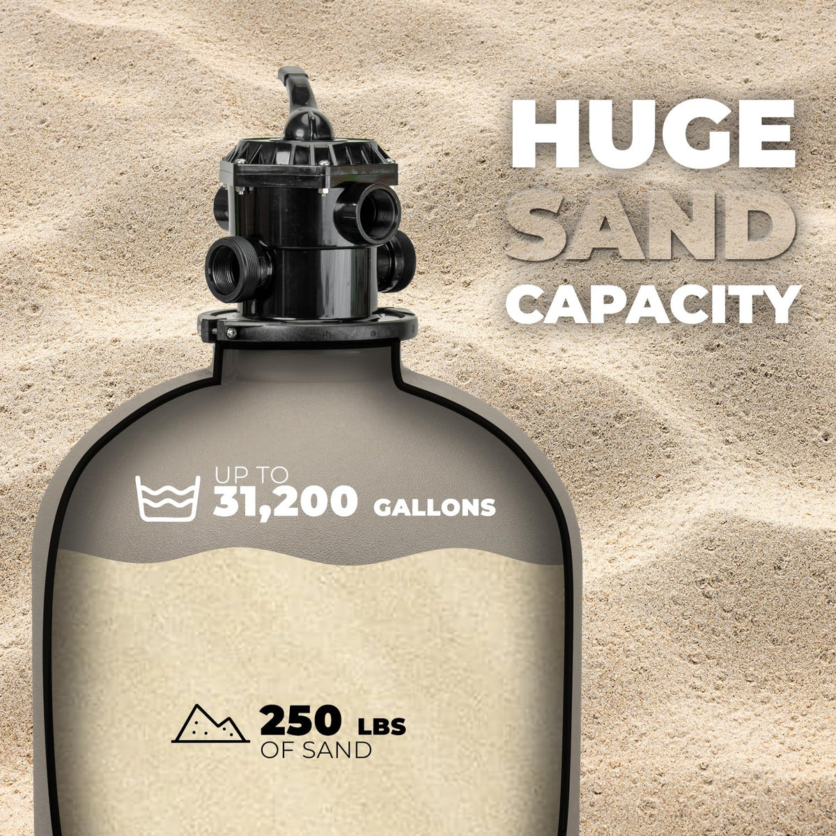 XtremepowerUS sand filter demonstrates above-ground compatibility