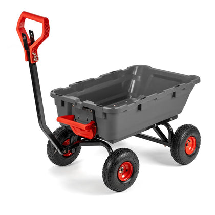 XtremepowerUS two-in-one-handle dump cart ready for versatile yard work and hauling tasks