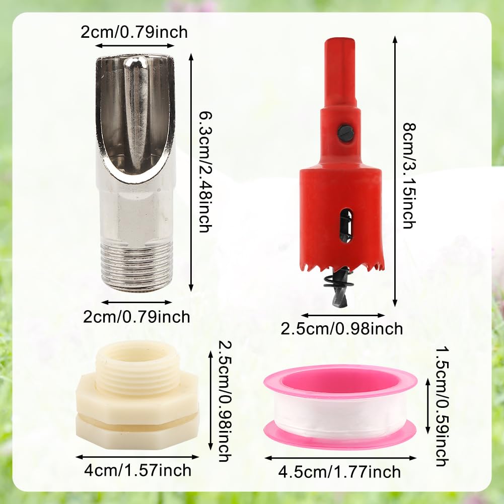 XuYelora three-pack pig waterer kit for barrel-based hydration