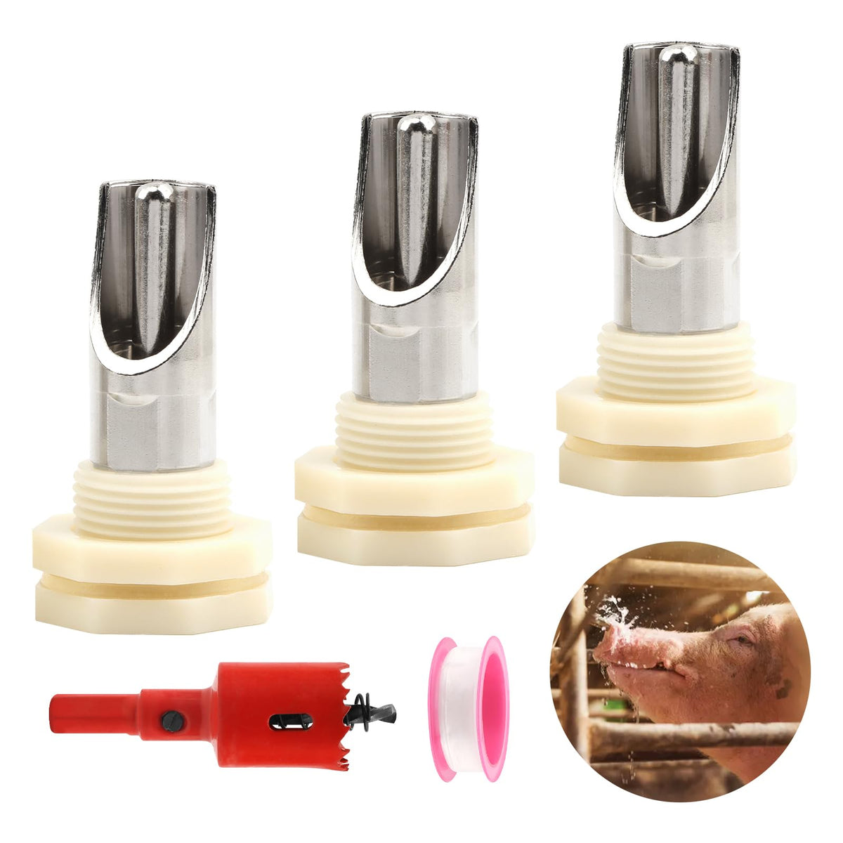 XuYelora angled nipple tip promoting natural drinking posture for pigs