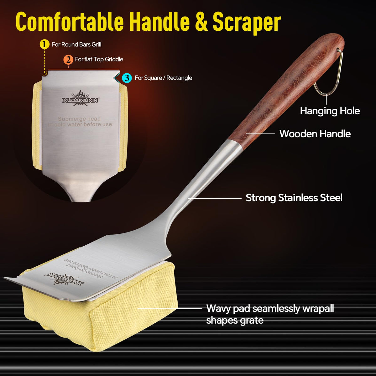 XUDAKAIXIN compatible with cast iron and stainless steel grates.