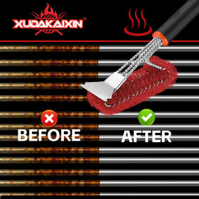 XUDAKAIXIN red-colored grill brush for high visibility and quick access
