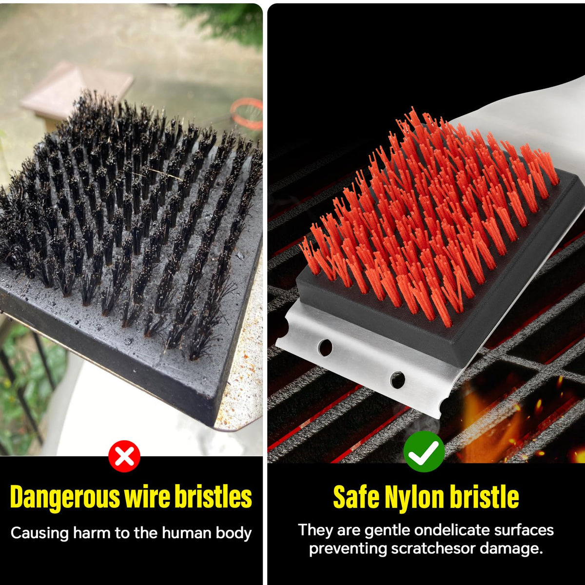 XUDAKAIXIN red acacia wood grill brush ready for outdoor cooking