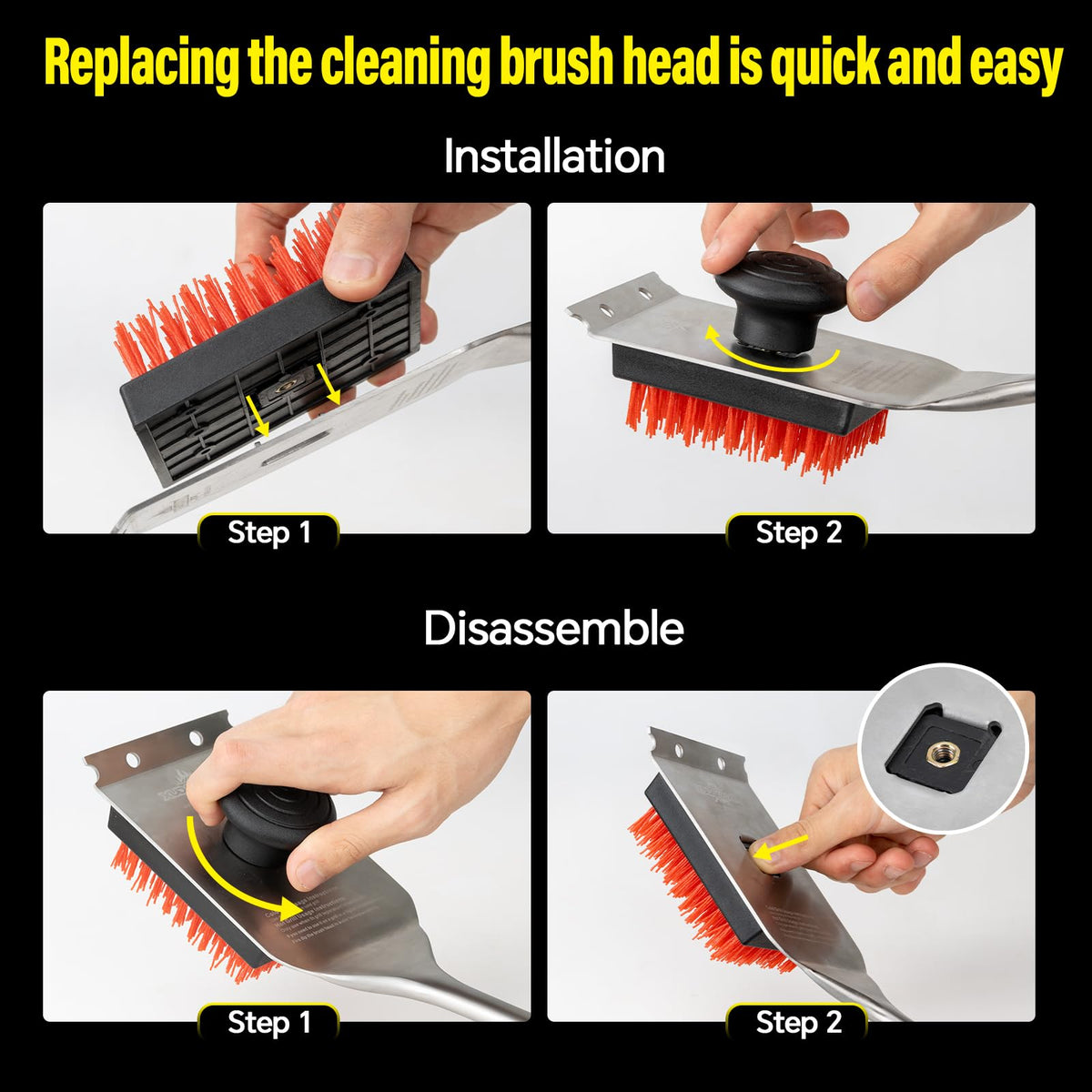 XUDAKAIXIN replaceable brush head extends tool life