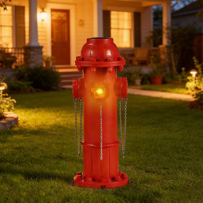 XUEMEKO solar dog fire hydrant full product image for night potty convenience.