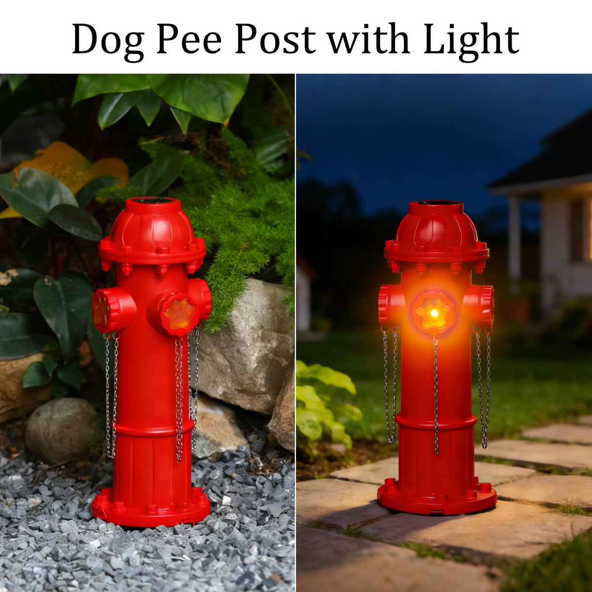 XUEMEKO garden setup shows the hydrant as decorative potty spot.