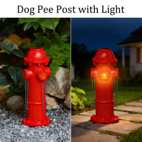 XUEMEKO garden setup shows the hydrant as decorative potty spot.