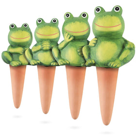 XueshouRT frog watering globe in planter for steady root hydration