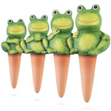 XueshouRT frog watering globe in planter for steady root hydration